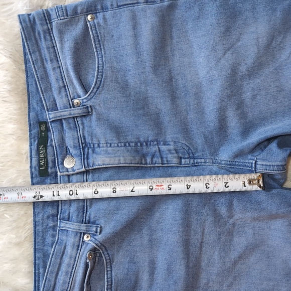 Lauren Ralph Lauren Blue Embroidered Straight Crop Jeans Size 12 - Picture 12 of 13